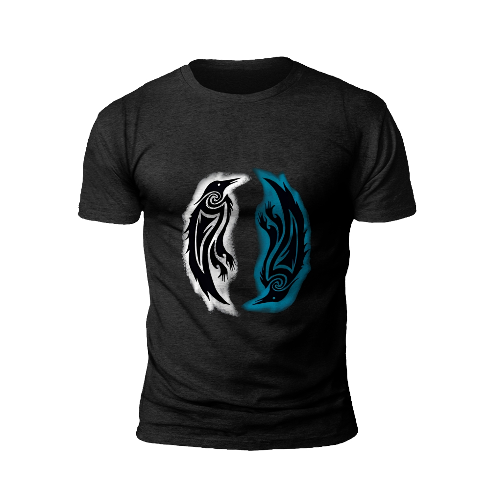 Yin Yang Raven: The Balance of Opposites T-shirt