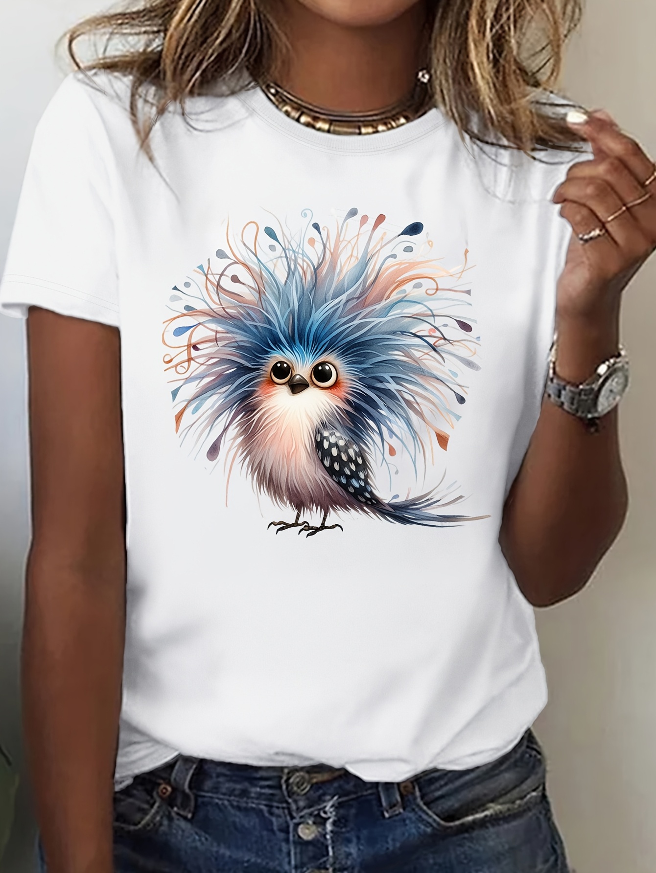 Funny Bird 22) Women's Spring/Summer Short Sleeve Animal T-Shirt &ndash; Fun And Relaxed For Any Day | IFYHOME