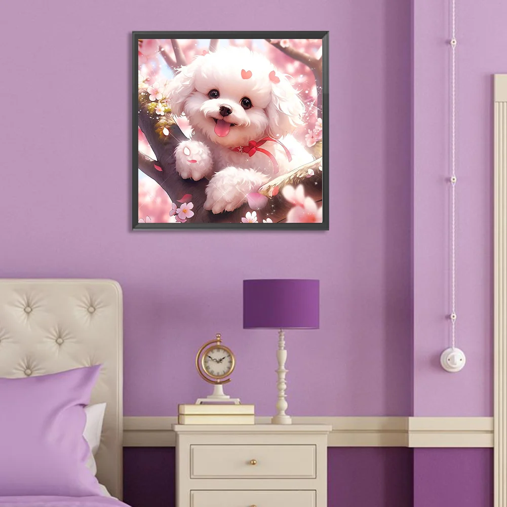 Diamond Painting - Full Round Drill - Flower Dog(Canvas|30*30cm)