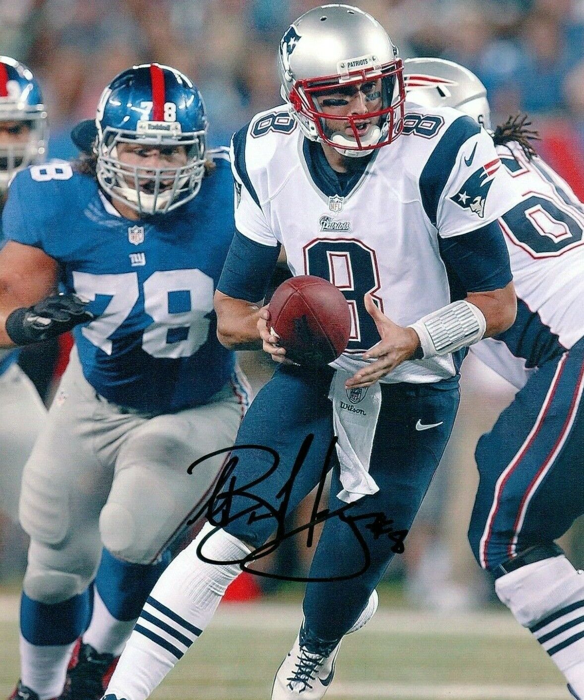 Brian Hoyer New England Patriots Signed 8x10 Autographed Photo Poster painting COA