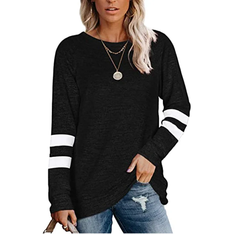Round neck loose long sleeves sweater