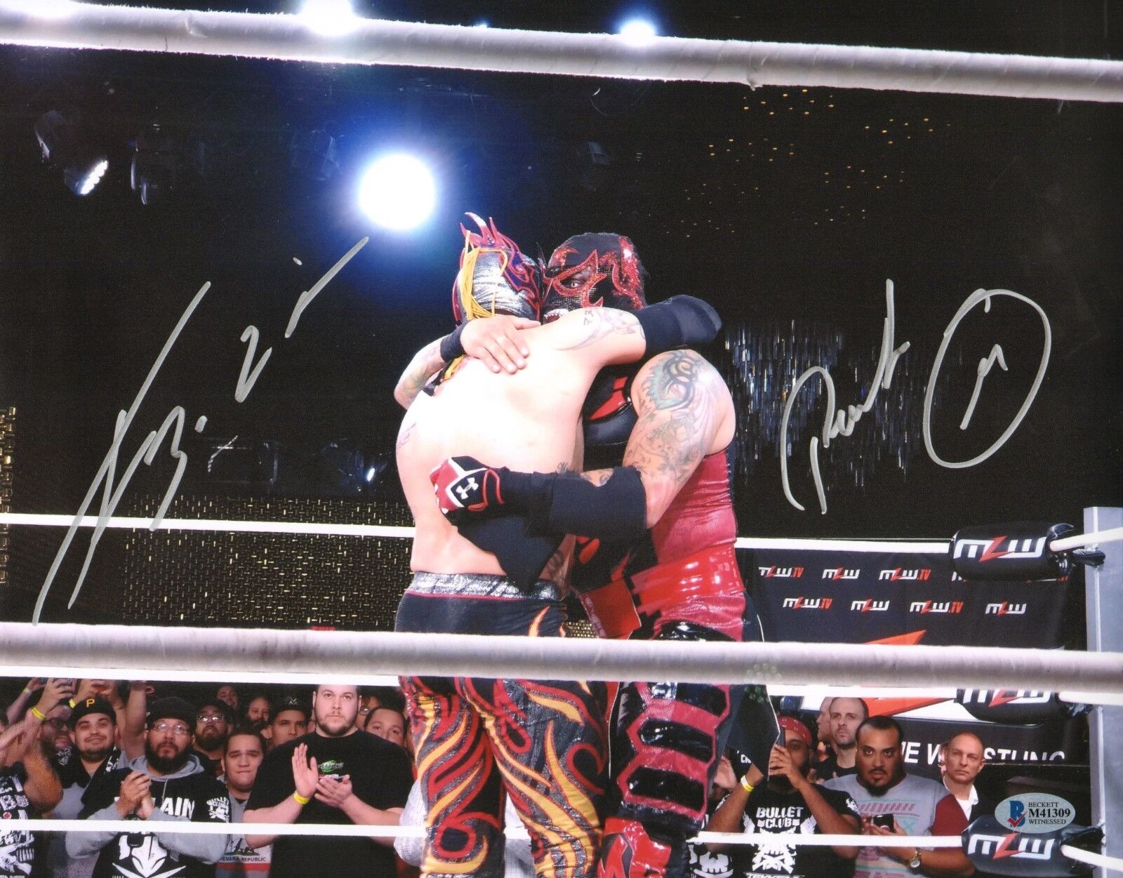 Pentagon Jr. Rey Fenix Signed 11x14 Photo Poster painting BAS Beckett COA Lucha Impact Wrestling