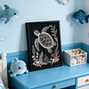 (30x40cm)DIY Pearl Painting Framed Turtle Handmade Pearl Material Art Kit Living Room Decor