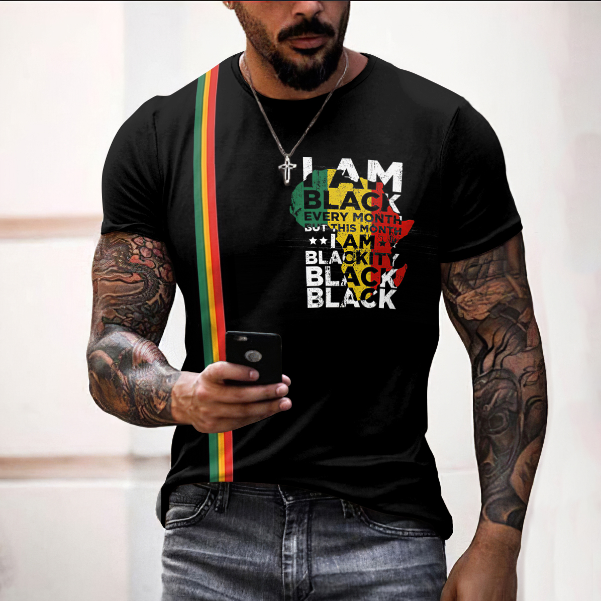 I'm Black Printed Casual T Shirt wearshes