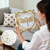 Dragonfly DIY Pearl Diamond Art Kit for Adults Home Decor 25x25cm With Frame