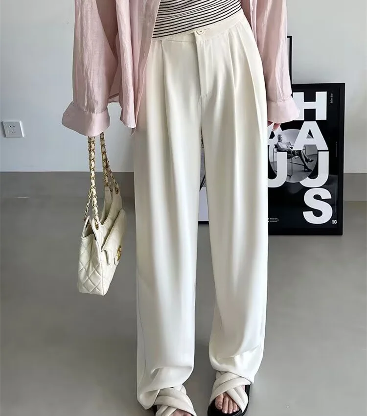 Toloer Toloer Wide-Leg Pants Women Spring And Fall 2024 New Casual Pants High-Waist Suit Pants Small Pants Women-Outfit Ideas