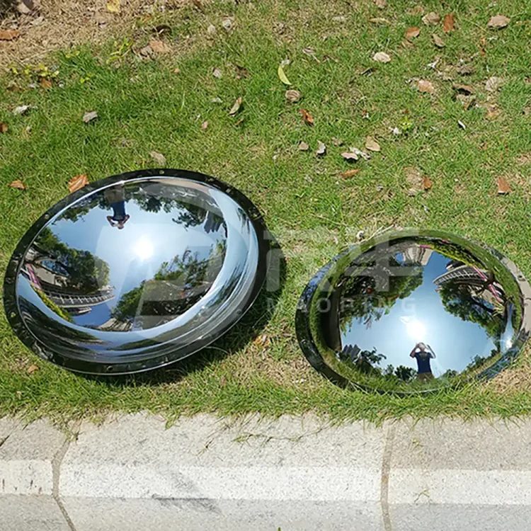 Stainless steel Mirror polished concave disc sculpture