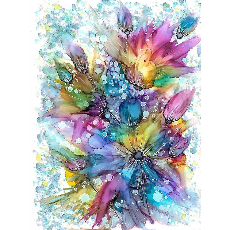 Splash Colorful Ink Pictur - Full Round Drill Diamond Painting - 30x40cm(Canvas)