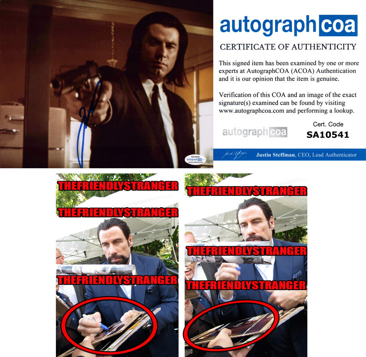 JOHN TRAVOLTA signed Autographed PULP FICTION