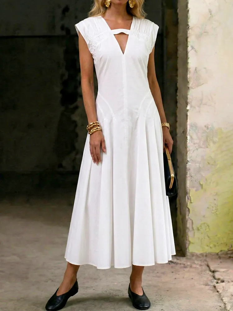 Women's Fashionable Casual V-neck Sleeveless Dress