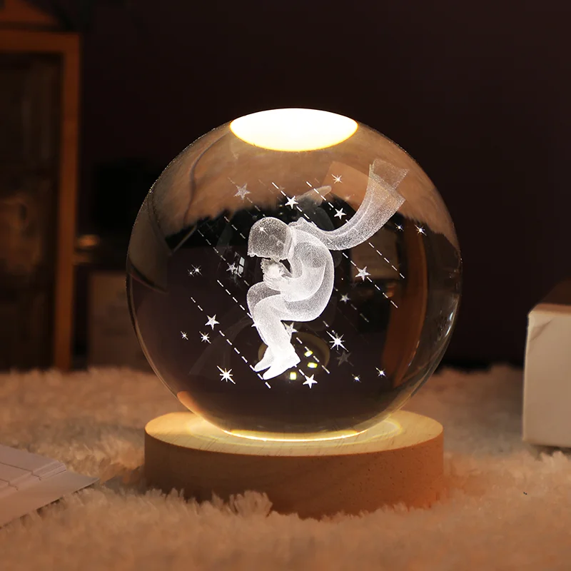 Nigikala Solar System Crystal Ball Decoration The Little Prince LED Light Crystal Ball with