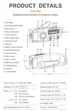 Outdoor Multi-Function Emergency Radio Hand Crank Radio Solar Flashlight Integrated