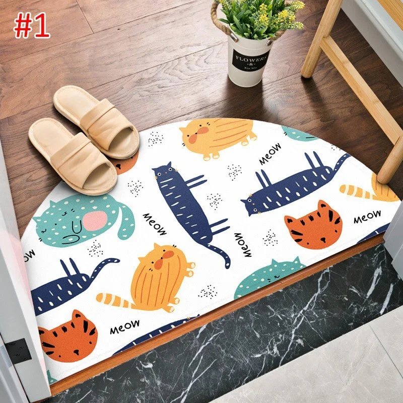 Rainbow Doormat Non-slip Floor Mat Cartoon Cat Kitchen Rug Doormat Absorbent Bathroom Entrance Dog Front Door Mat  Living Room