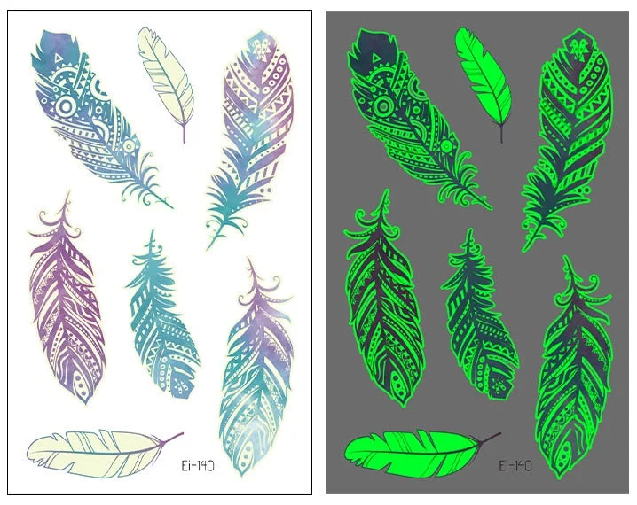 Night Luminous Tattoo Butterfly Starry Star Universe for Kids Fake Tattoo Glowing In Dark Waterproof Temporary Tattoo Stickers