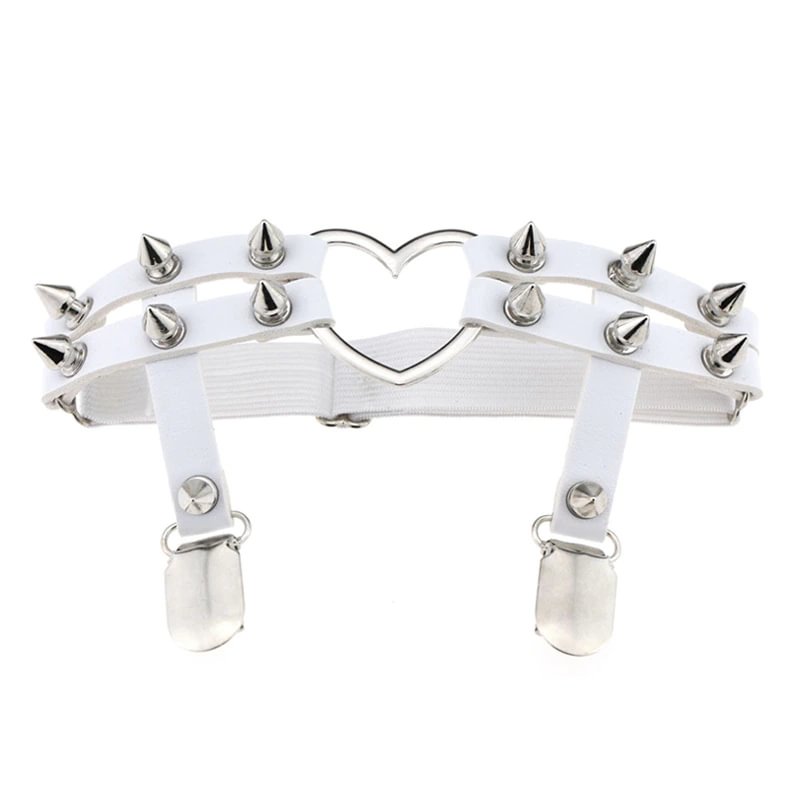 Billionm Leg Ring Garter Harajuku Elasticity Heart Faux Leather Harness Tight Suspender Punk Strap Belts Bondage Gothic Fashion New