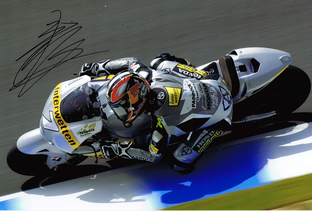 Hiroshi Aoyama (青山 博) HAND SIGNED MotoGP Moto2 Racing Team 12x8 Photo Poster painting AFTAL COA