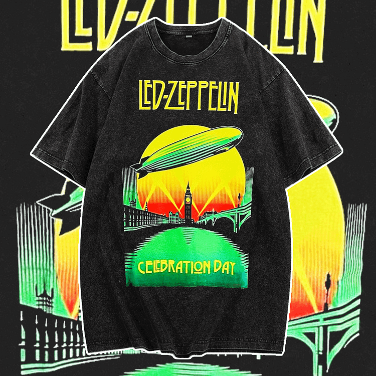 Davidhawaii100% Cotton Casual Eye-catching Rock Airship Double-sided Street T-shirt - 100% Cotton