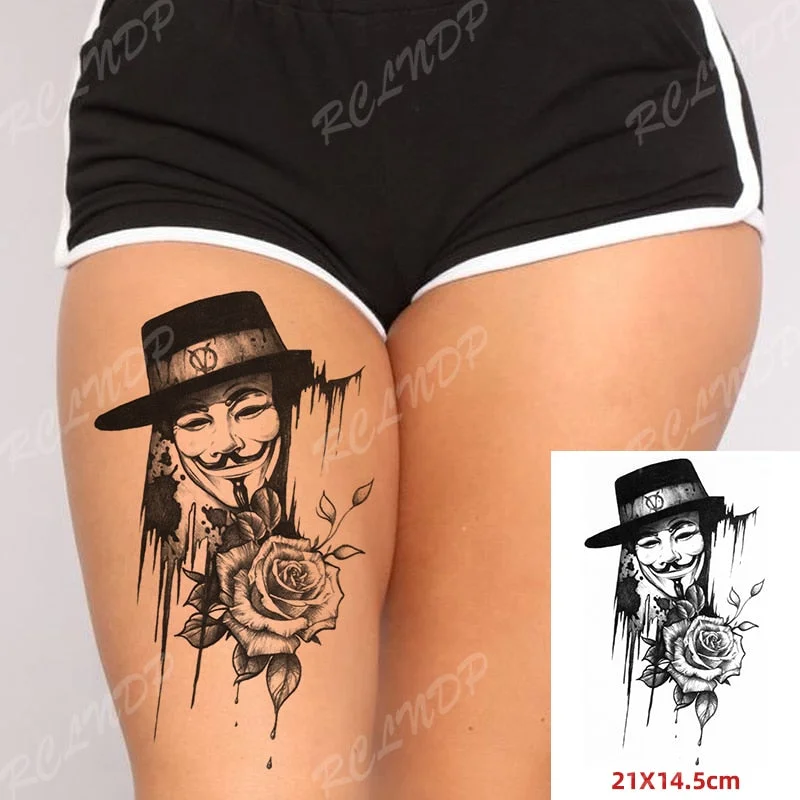 Waterproof Temporary Tattoo Sticker cartoon anime knife sexy girl cat Fake Tatto Flash Tatoo big size tattoos for Women Men