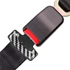 2Pcs Car Seat Belt Clip Metal Seat Belt Buckle Insert Plug (Black White Grid)