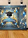 Congrats Photography Background Cloth Wear Resist Bachelor Hat Backdrop Banner