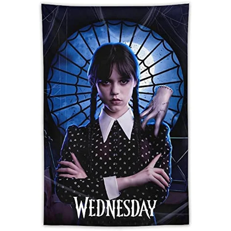 Wednesday Addams Tapestry Wall Hanging Room Decor Horror TV Tapestry Poster Decor for Bedroom Wall Art Room Decoration Aesthetic