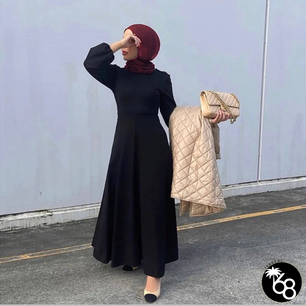 Women's Arabian Polyester Full Sleeves Solid Pattern Casual Abaya | 168DEAL