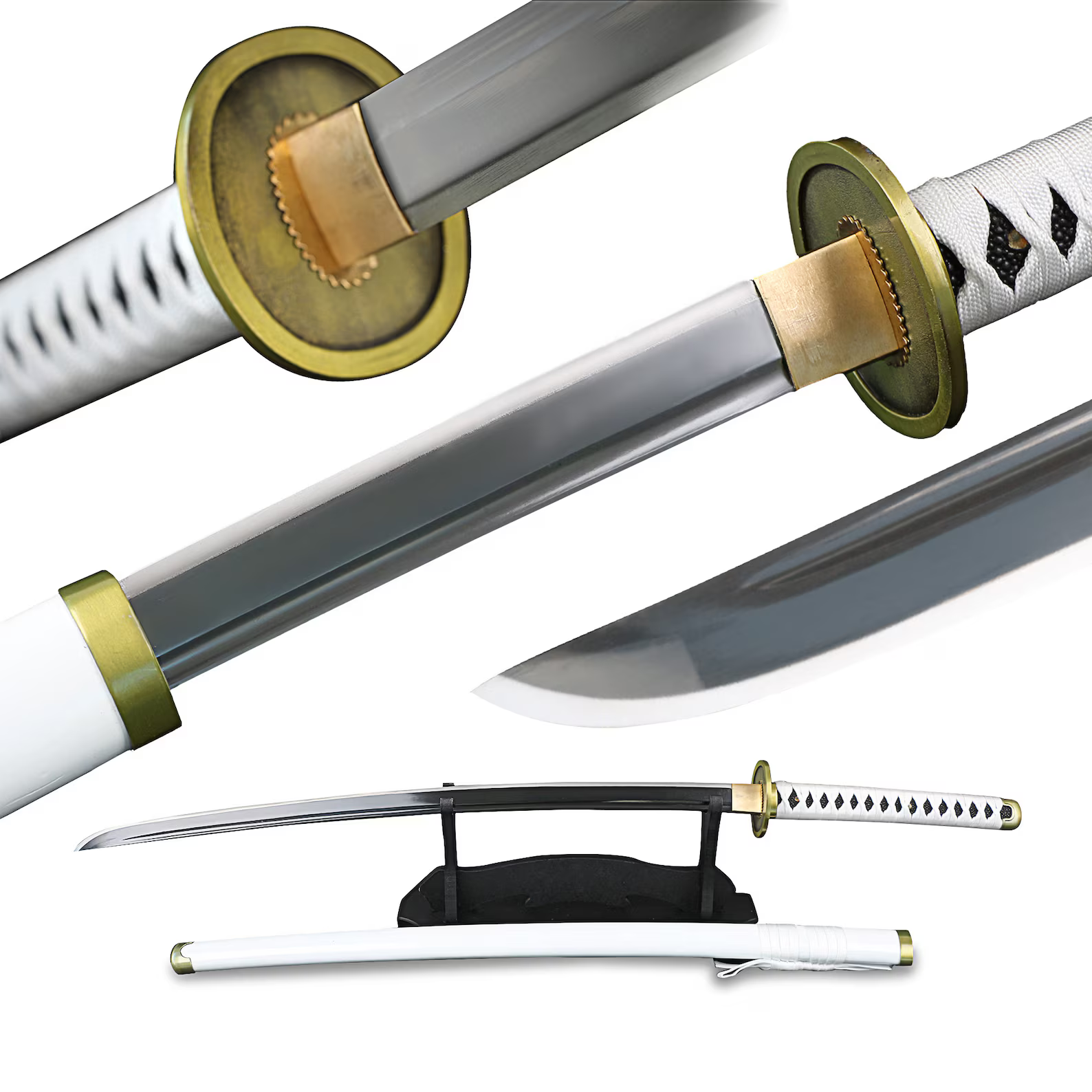 Anime Katana Sword Cosplay One Piece Roronoa Zoro Sword, Real Japanese Samurai Sword Full tang - MyHiddenBlade