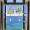 2Pcs Diamond Painting Acrylic Double Sided Potted Plants Wind Chime Suncatcher with Crystal Hanging Pendant
