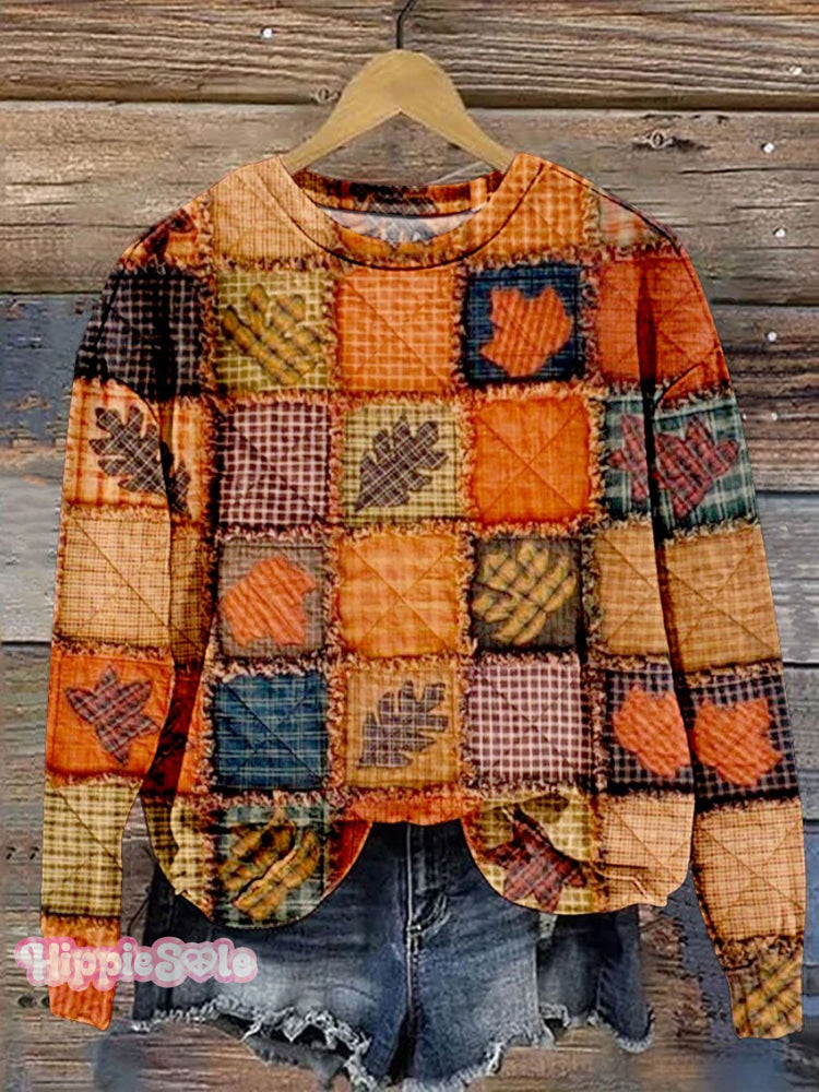 Thanksgiving Pumpkin Maple Leaf Casual Sweatshirt Multicolor / S