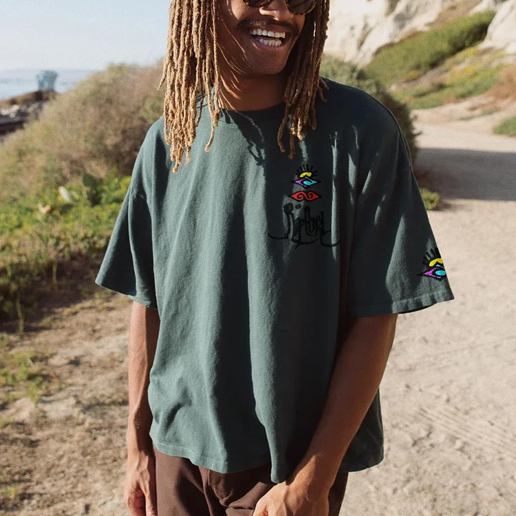 Oversized Seaside Holiday Casual 'Rip Curl' Short Sleeve T-Shirt e859