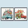 2Pcs Diamond Painting-DIY Crystal Rhinestone Flowers Cars