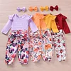 Baby Girls Khaki Broken Flower 3 Pcs Sets