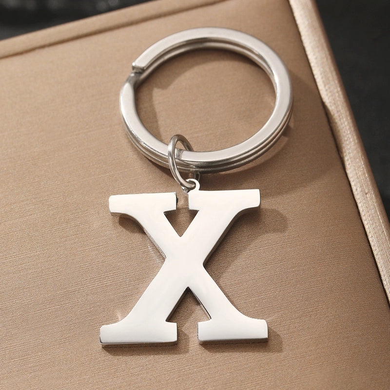 Basic Minimalist Letter 304 Stainless Steel Polishing Unisex Bag Pendant Keychain
