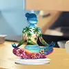 (US Local)Acrylic Special Shape Sitting Yoga Woman 5D DIY Diamond Art Tabletop Decorations
