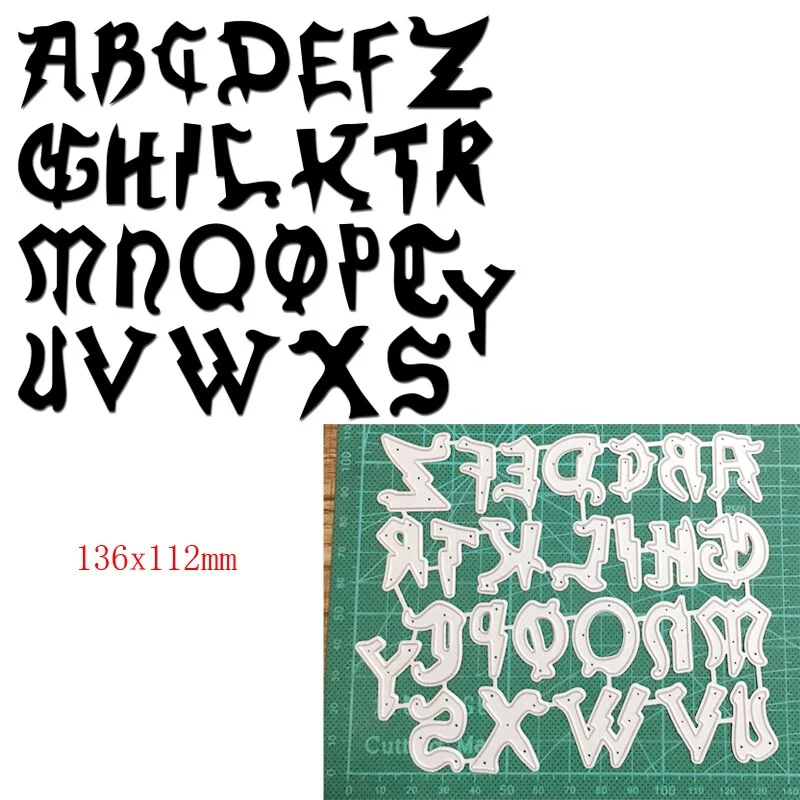 Craft Metal Cutting Dies Cut Die Mold Alphabets Letter Number Decoration Scrapbooking Dies Knife Mould Blade Punch Stencils Dies