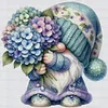 Hydrangea Gnome-11CT Stamped Cross Stitch 45*45cm/17.72*17.72in