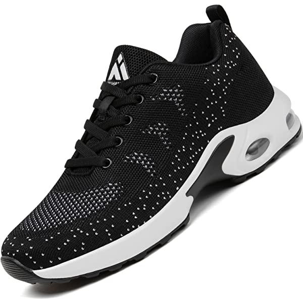 Women's Breathable Sneaker Air Cushion Running Shoes Fashion Sport Gym Jogging Tennis Shoes US 5.5-10.5 5.5 Black