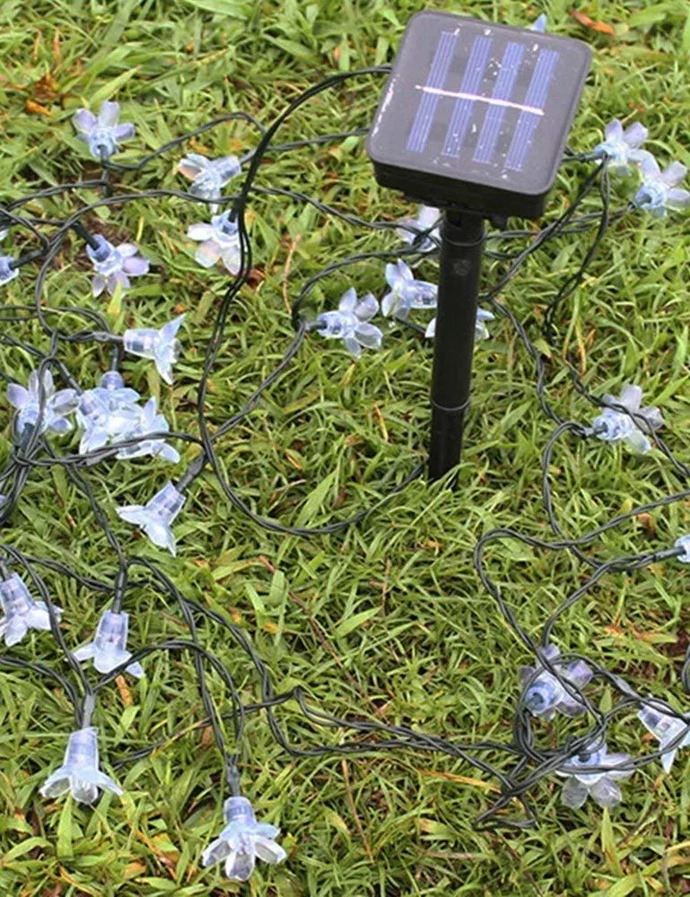 Outdoor LED Solar String Flower Lights for Garden & Pond