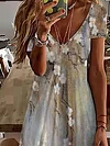 Women's Shift Dress Short Mini Dress Short Sleeve Floral Print Summer Fall V Neck Elegant Casual Vacation Dress