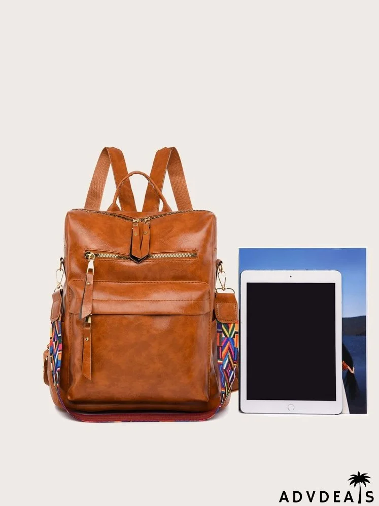 Geo Graphic Tape Decor Backpack