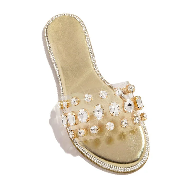 Bonnieshoes Gem Slip-On Clear Strap Slippers