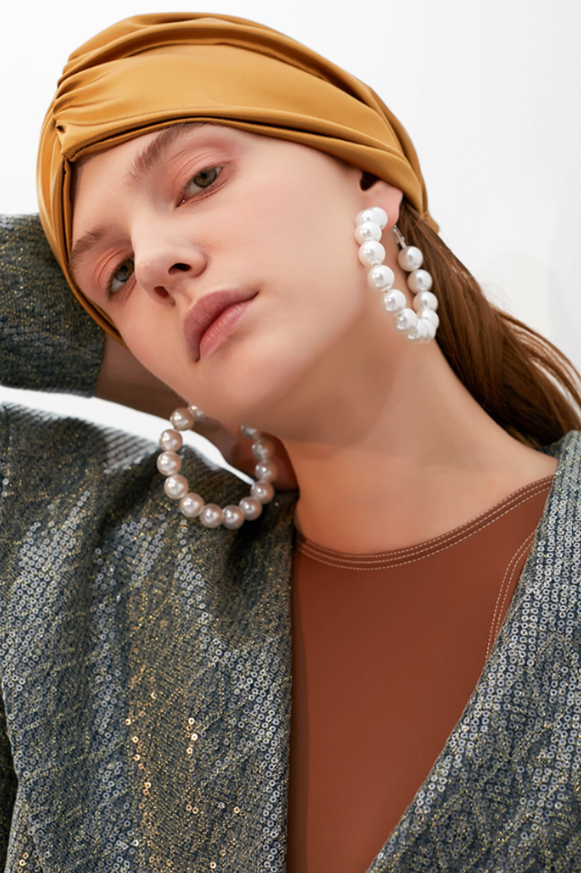 Simple Pearl Hoop Earrings