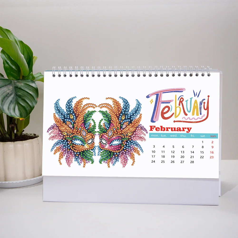 2025 Special Shape Firework Diamond Painting Desk Calendar for Home Office