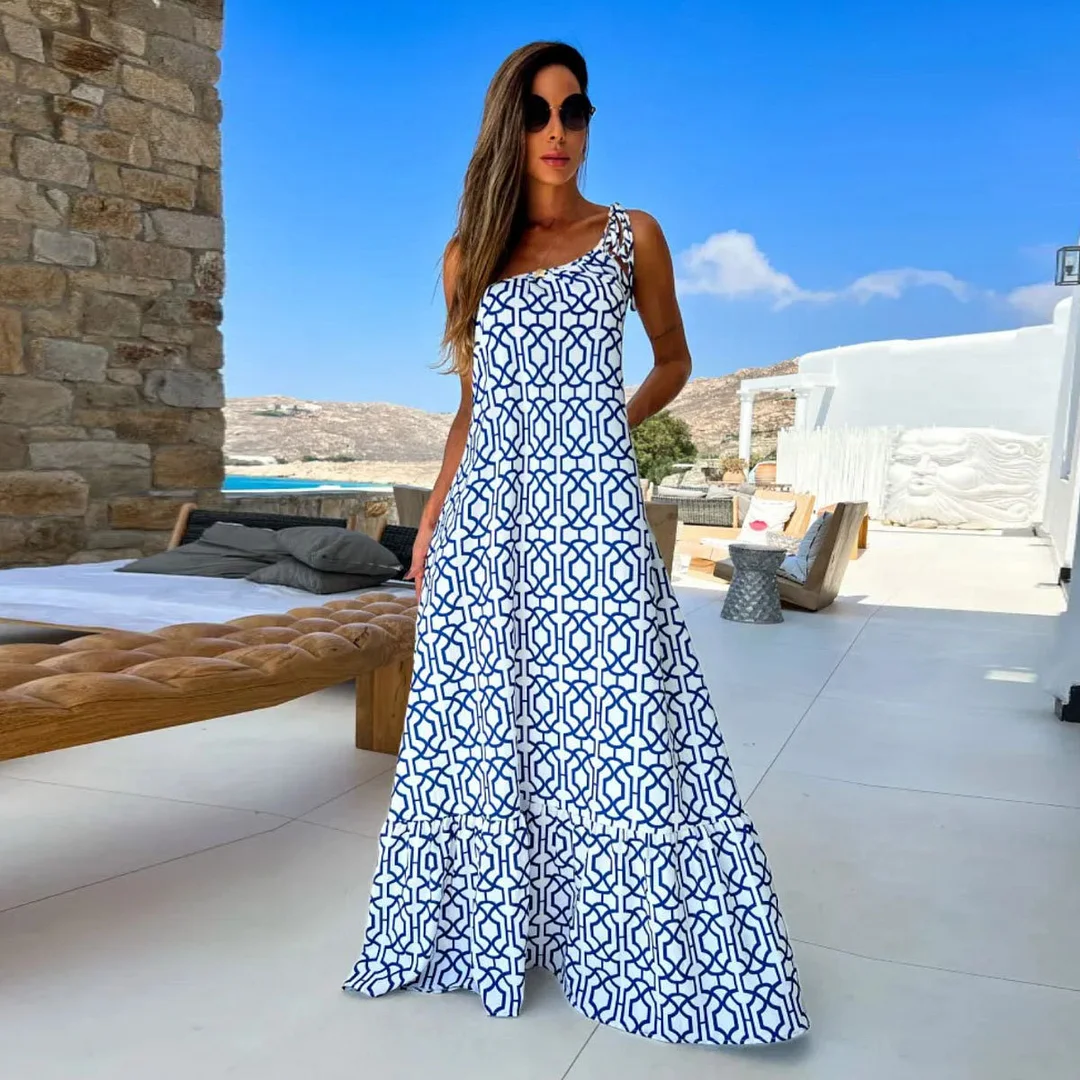 Uveng New-Style Beach Dress Suit Sexy 2025 New Export Summer Resort Wind Seaside
