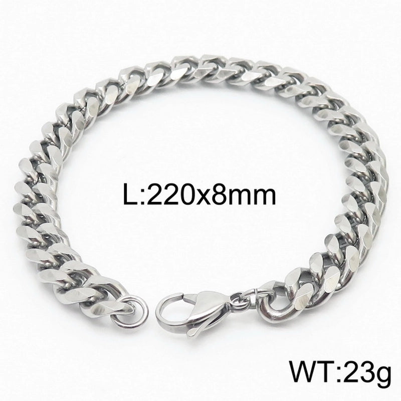 Minimalist Solid Color Titanium Steel Chain Unisex Bracelets