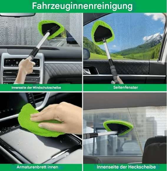 ✨🚗Mikrofaser-Reinigungswerkzeug f&uuml;r Auto-Windschutzscheiben mit ausziehbarem Griff