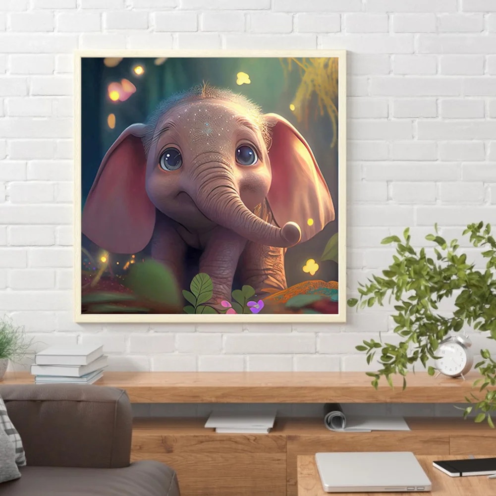 Diamond Painting - Full Round Drill - Elephant(Canvas|30*30cm)