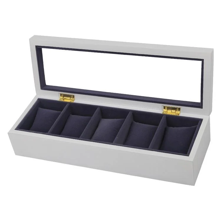 5 Bits Matte Paint Wooden Watch Box Painted Watch Storage Box