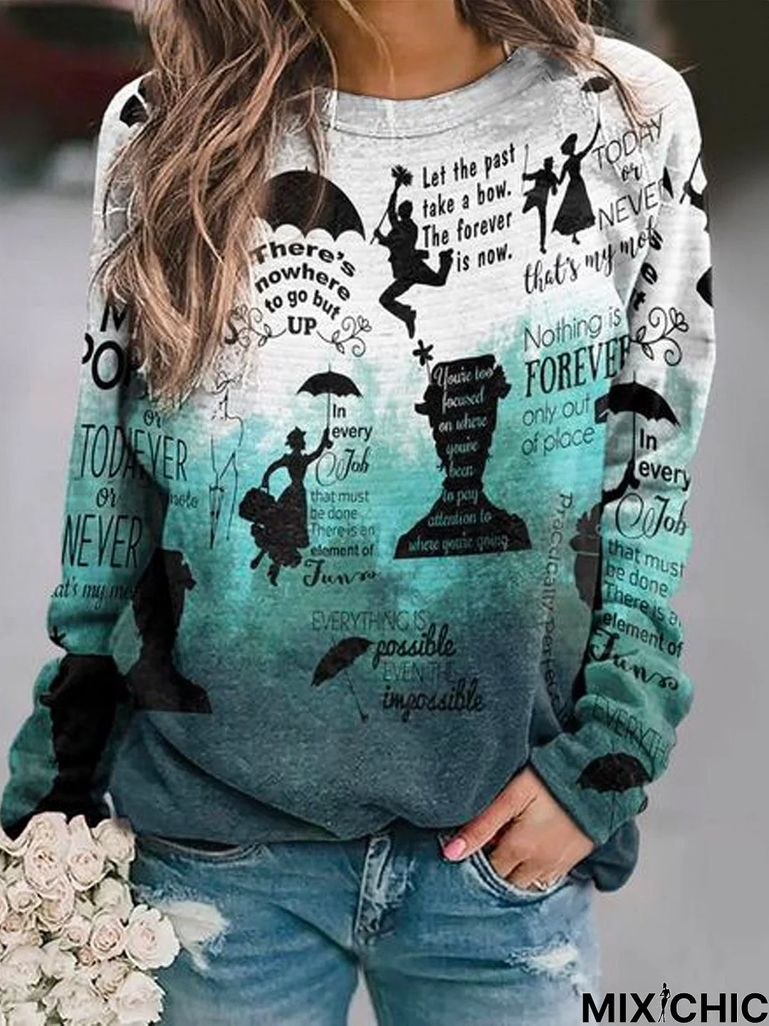 Long Sleeve Casual Crew Neck Sweatshirts