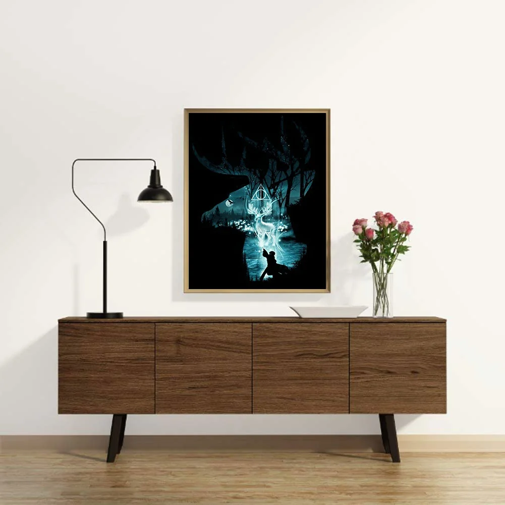 Diamond Painting - Full Round Drill - Harry Potter Silhouette(30*40cm)